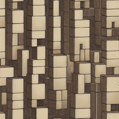 background made of cubes, towers made of wooden blocks, primitive towers made of blocks, prefabricated towers