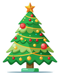 Christmas tree with star.