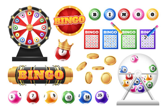 Realistic bingo game elements collection