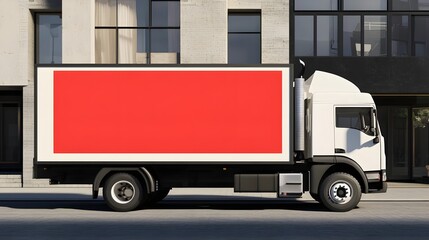 Mockup of customizable advertisement on side of truck