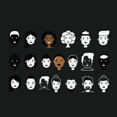 Set Icons Two Colors About People Vector illustration logo concept design