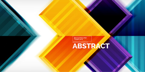 Arrow symbols created with 3d effects and line texture geometric abstract background