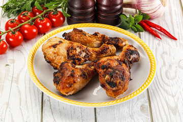 Hot and tasty chicken drumstick barbecue
