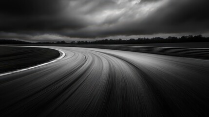Long Exposure of a Wide Empty Race Track for Dynamic Sports Imagery
