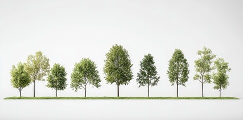 Obraz premium These beautiful 3D trees are isolated on PNGs with transparent backgrounds, which can be used for visualizing architectural designs or garden decorations