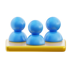 3D Team Collaboration Icon For Business