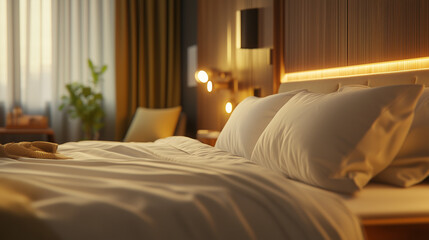 Luxurious Hotel Bed with Elegant Modern Decor