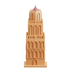 3D Dom Tower Architecture from Netherlands
