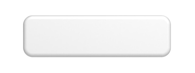 White button. Isolated. Blank. 3d illustration.
