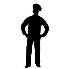 Fototapeta premium chef standing full length silhouettes vector