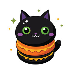 cat macarons vector illustration background