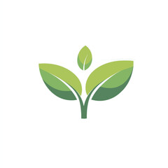 Green leaf logo template. Premium symbol Vector illustration. Minimal design template for business identity
