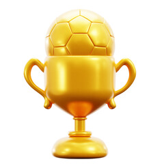 3D Golden Football Trophy Brazil Champion