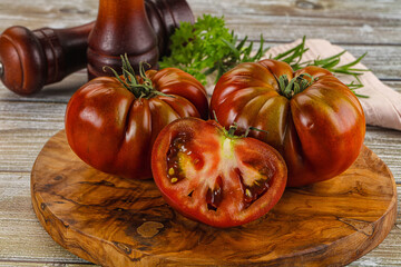 Organic juicy ripe red tomatoes