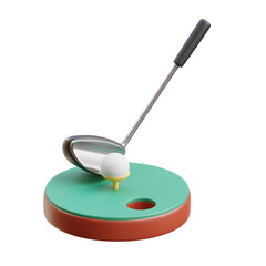3D Golf Putter And Ball Illustration