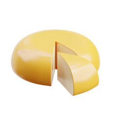3D Dutch Gouda Cheese Wheel Rendering
