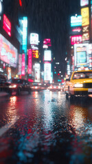 Obraz premium Neon Lights in Futuristic Tokyo Cityscape