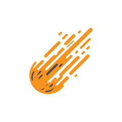 Falling Meteorite with fire tail icon
