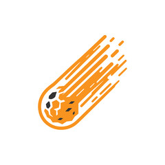 Falling Meteorite with fire tail icon
