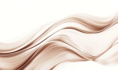 Fototapeta premium Creative Abstract Design of Flowing Foundation Liquid on a White Background, Illustrating the Smooth and Thick Texture of Beige, Perfect for High-Quality Marketing Materials, AI-Generated Aesthetic W