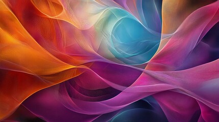 Obraz premium Vibrant abstract digital art with flowing colorful waves and patterns