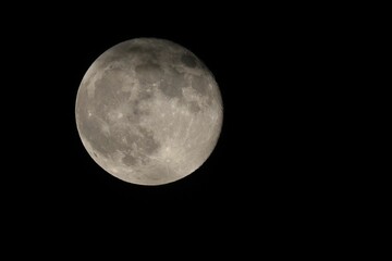 Full moon against a black night sky