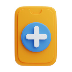 Obraz premium 3D Healthcare Mobile Application Icon Design