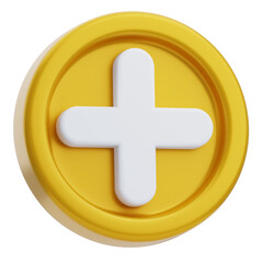 3D Football Medical Sign Icon in Yellow