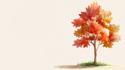 Obraz premium Stunning watercolor painting of fall colors on an autumn tree