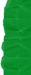 torn green paper piece isolated, paper with folding marks, png asset file