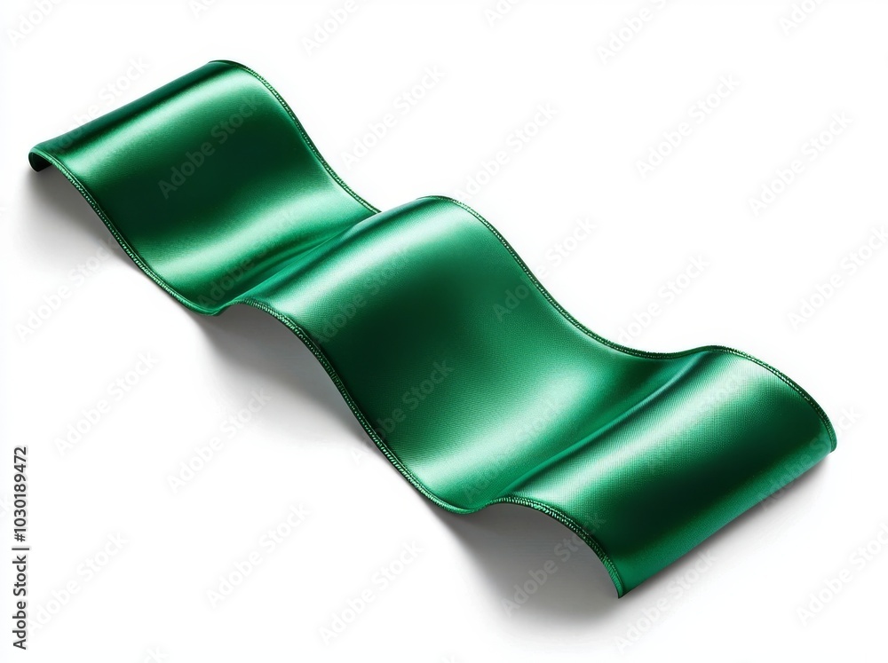 Poster the element image is of a green ribbon isolated on a transparent and white background for christmas.