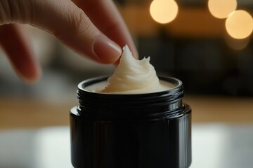 Hand Dipping into Moisturizer Jar