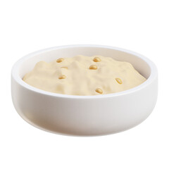 3D Delicious Porridge In White Bowl