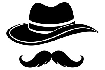 Mustache And Hat | isolated vector illustration on white background