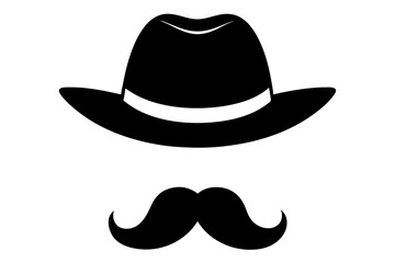 Mustache And Hat | isolated vector illustration on white background