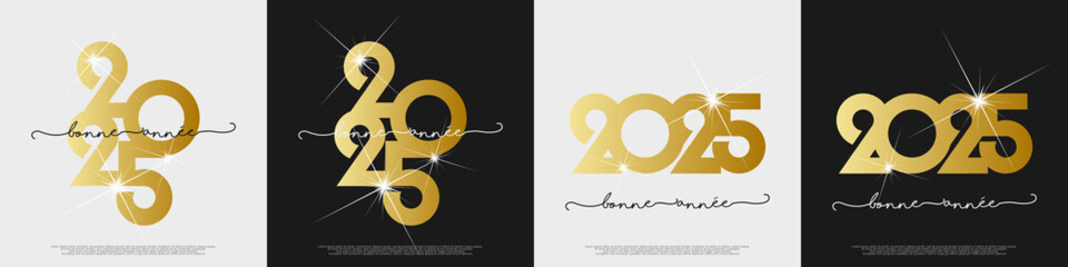 Bonne année - meilleurs vœux 2025 - vecteur pour affiche, bannière, salutation et célébration du nouvel an 2025.