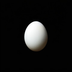 Minimalist Composition of a Single Egg on Black Background