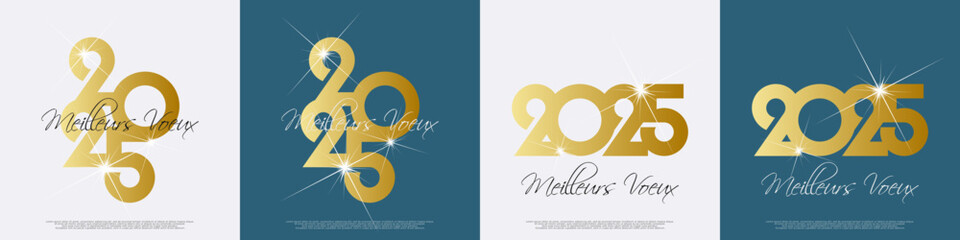 Bonne année - meilleurs vœux 2025 - vecteur pour affiche, bannière, salutation et célébration du nouvel an 2025.