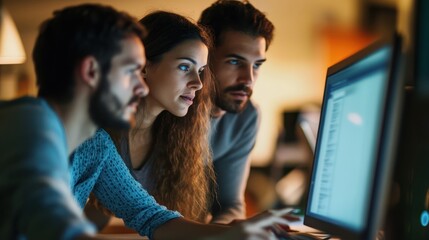 IT team working on cloud services management for a corporate client