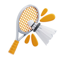 3D Badminton Racket And Shuttlecock Smash