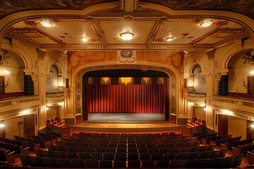 Historic theater with a stage and seats
