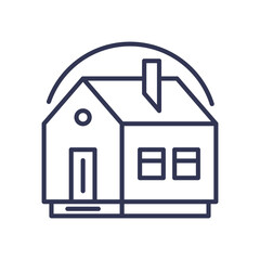 Minimalist line art of a single-family home symbolizing simplicity and comfort.