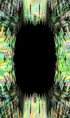Bright neon yellow vertical frame on black background, place for text, halloween,banner