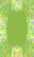 Bright vertical rainbow frame on yellow-green background, place for text, halloween, banner, rainbow border. Christmas lights.