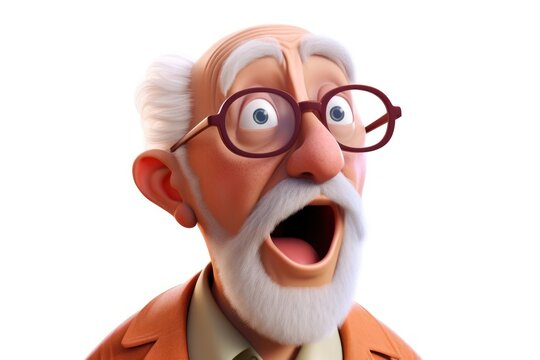 Glasses cartoon face white background.