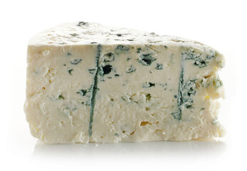 blue cheese on white background