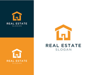 Abstract house logo. Letter L with house vector logo design.