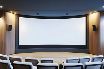 Immersive Home Theater with Curved Screen for Captivating Viewing Experience