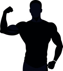 Fototapeta premium black man bicep silhouette vector 