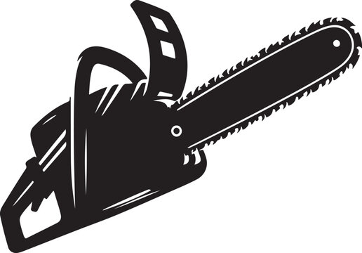 Chain saw icon silhouette vector art illustration